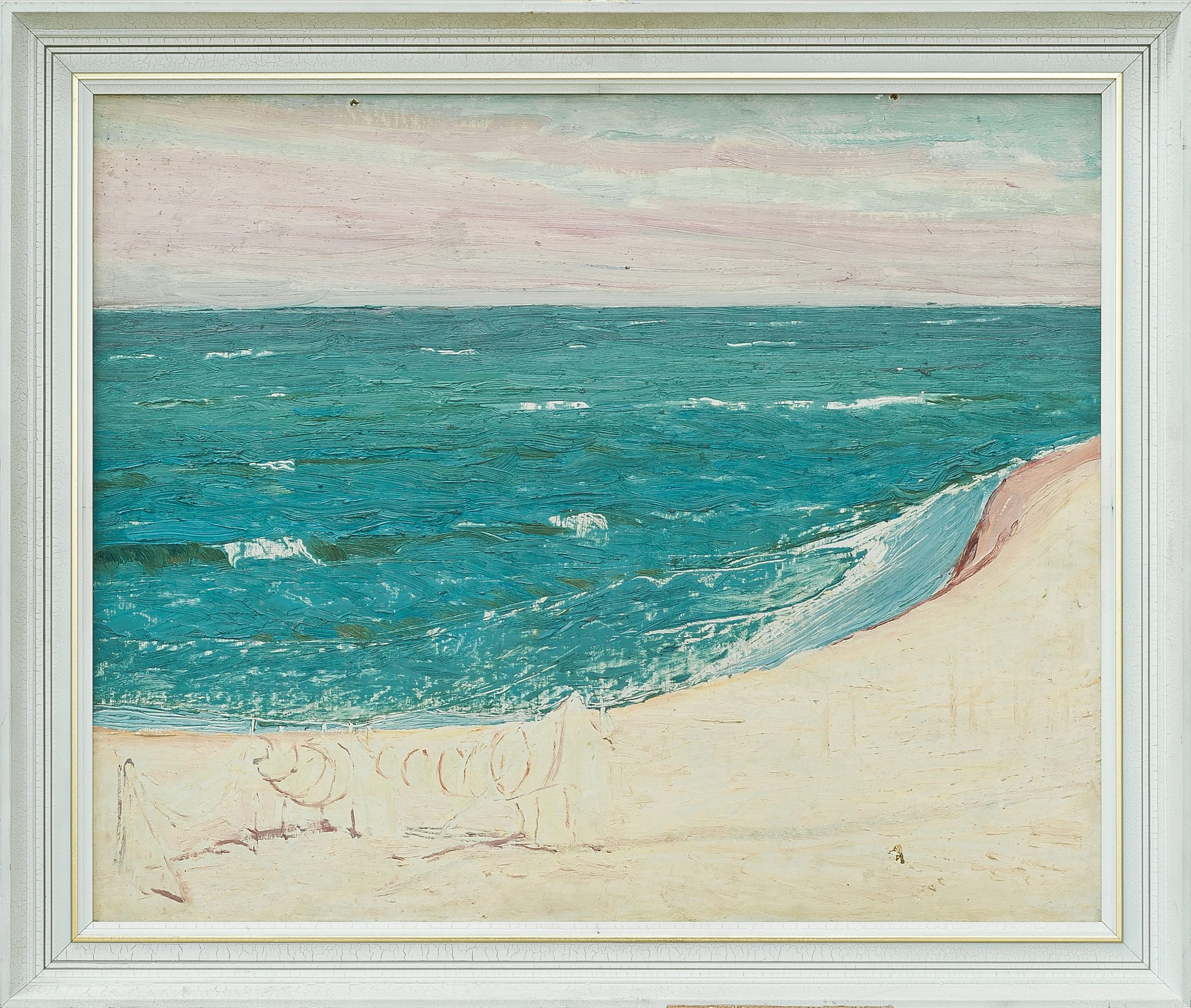 2340 AH autor Ignacy Pinkas,, Morze Jastarnia, 1933, olej dykta, 60x50, fot. MSz