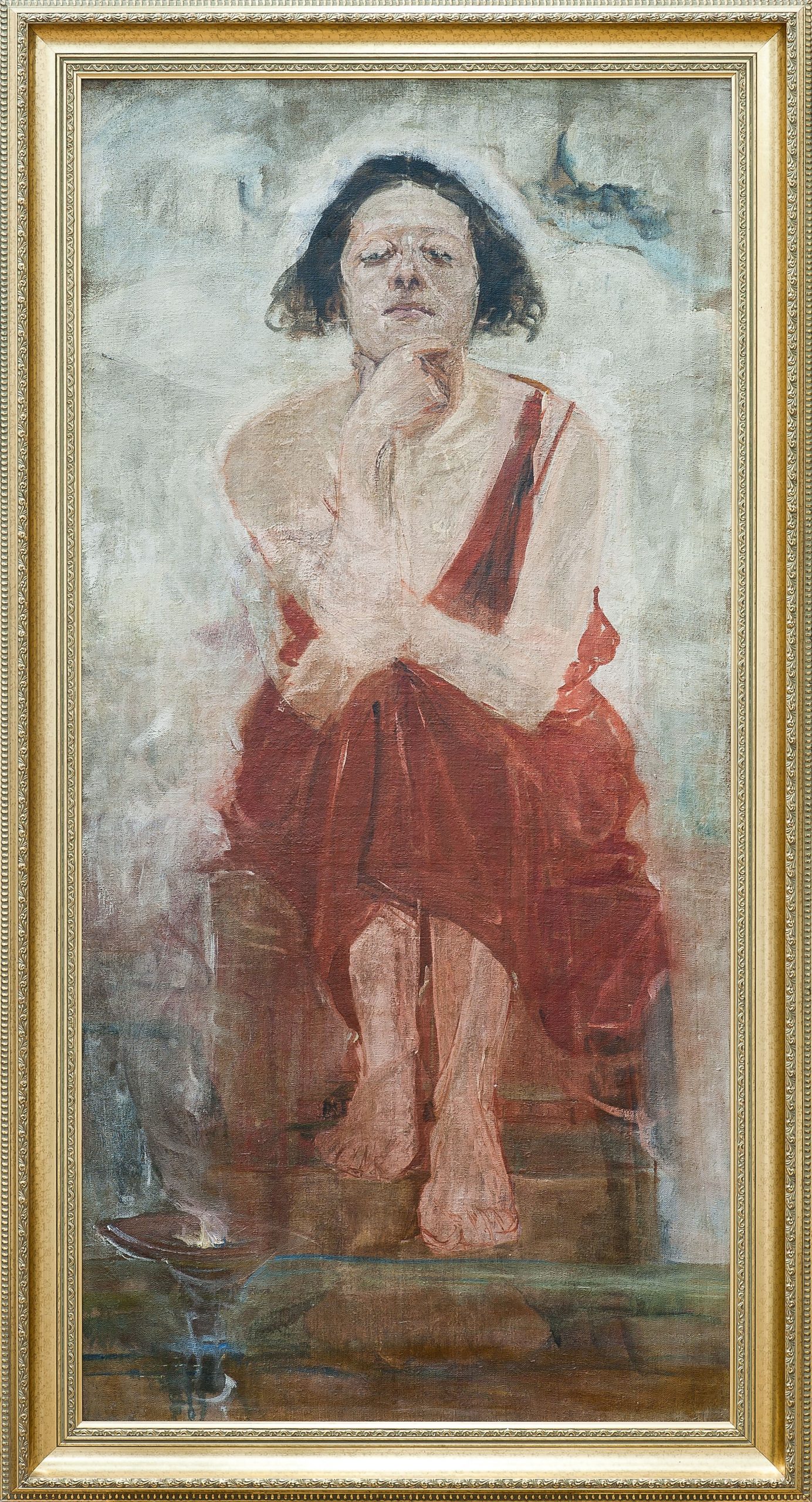 2389 AH autor Ignacy Pinkas, Troska, lata 20-te, olej płótno, 134x65,