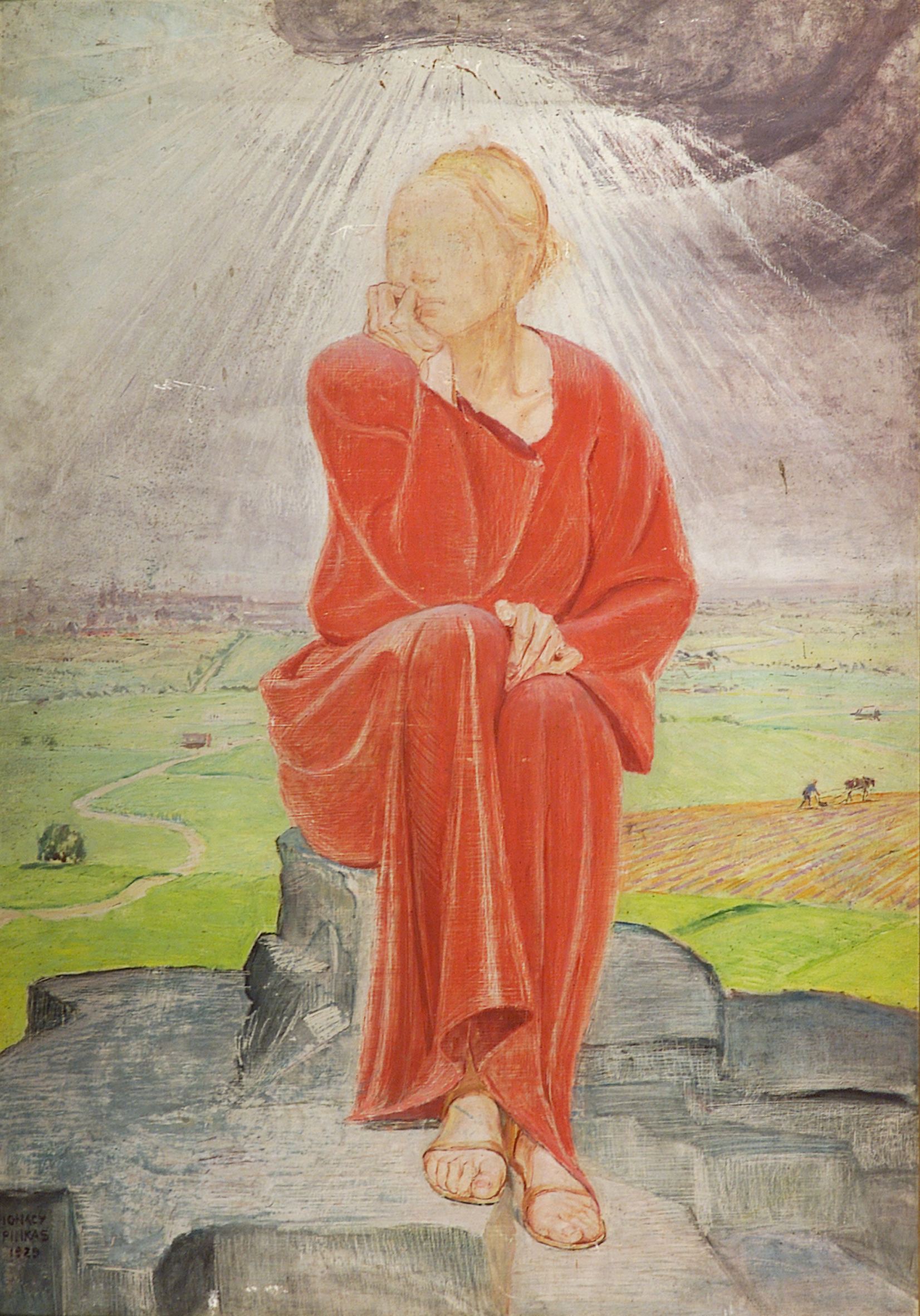 2390 AH autor Ignacy Pinkas, Troska II, 1925, olej dykta, 135x94, fot