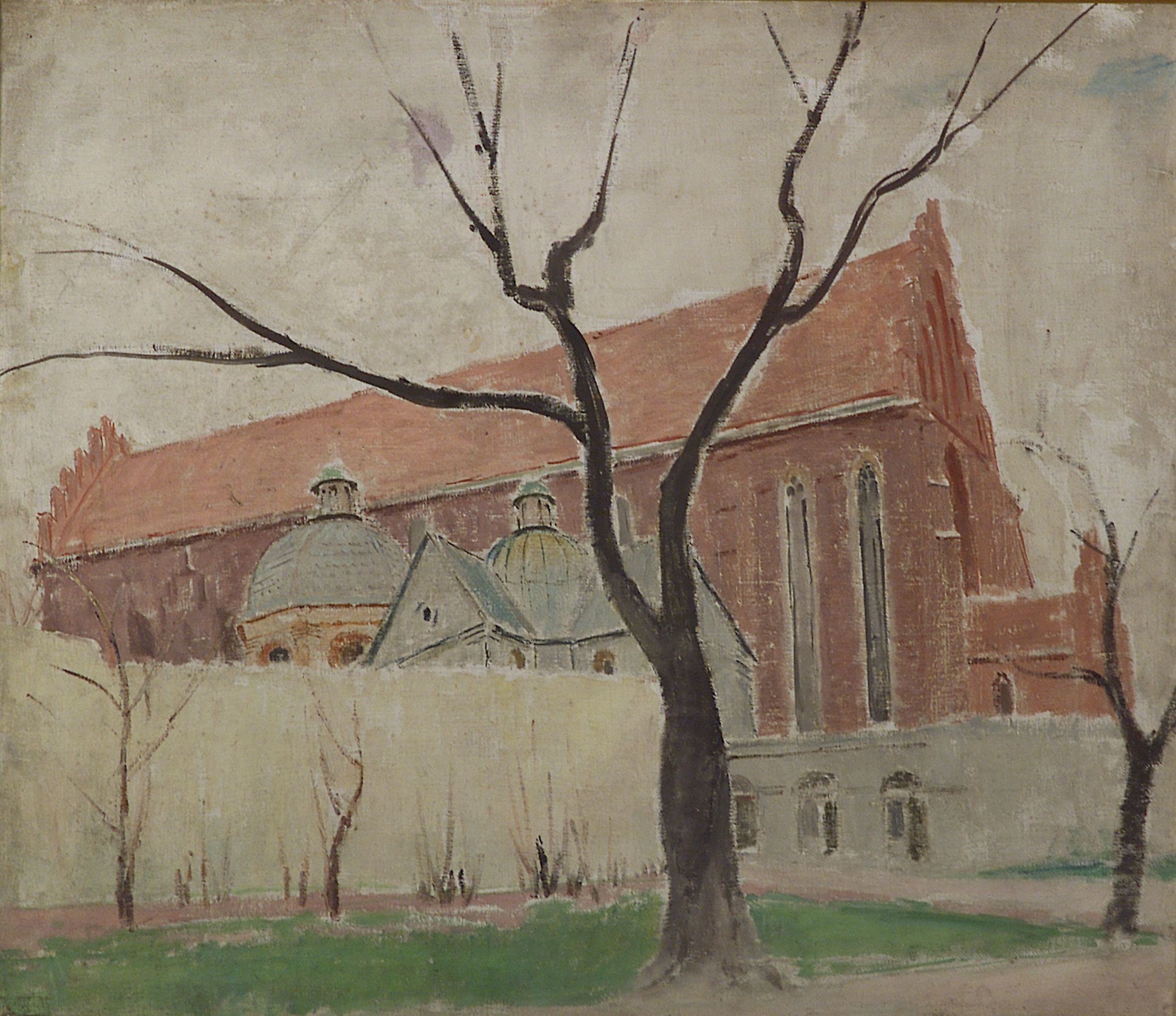 2405 AH autor Ignacy Pinkas, Szkic kościoła oo. Dominikanów, plej płótno, 82 x 70 , fot