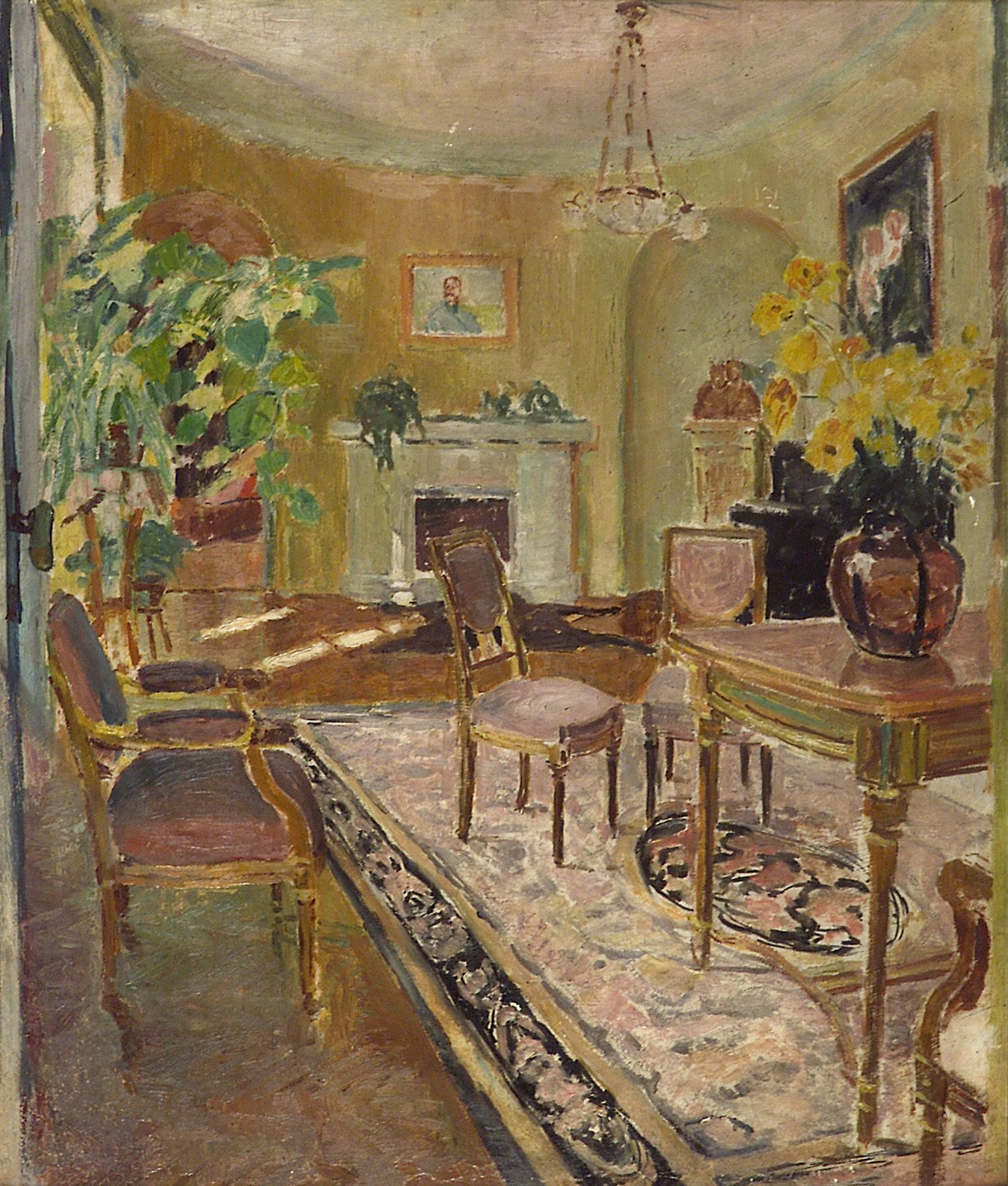 2411 AH autor Ignacy Pinkas, Salonik w Sulejówku, 1925, olej dykta, 70x60, fot