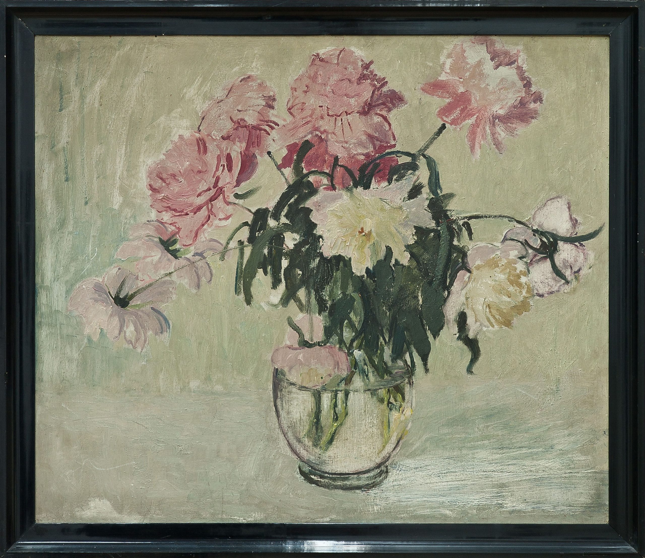 2417 AH autor Ignacy Pinkas, Piwonie, lata 30-te, olej dykta, 76x65, fot. MSz