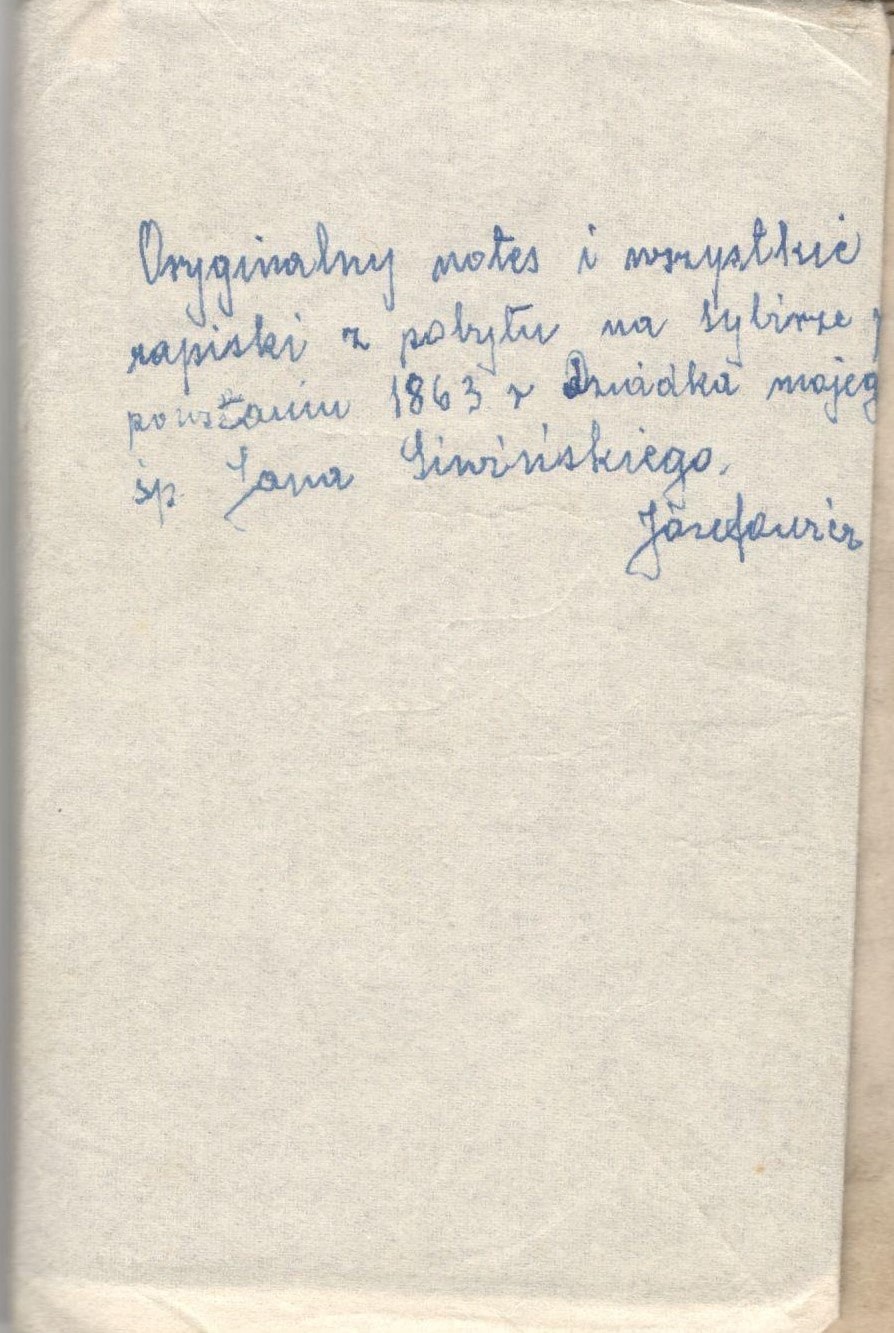 2418 ahsid – fragmenty z pamiętnika jana siwińskiego, powstańca styczniowego i sybiraka.