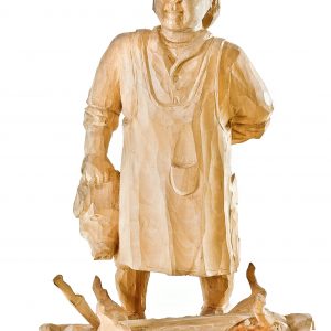 2431 etnografia - rzeźnik ipek, antoni bolek, załęże, 1999 r., 54,5 cm, szer. 36 cm, gł. 22 cm