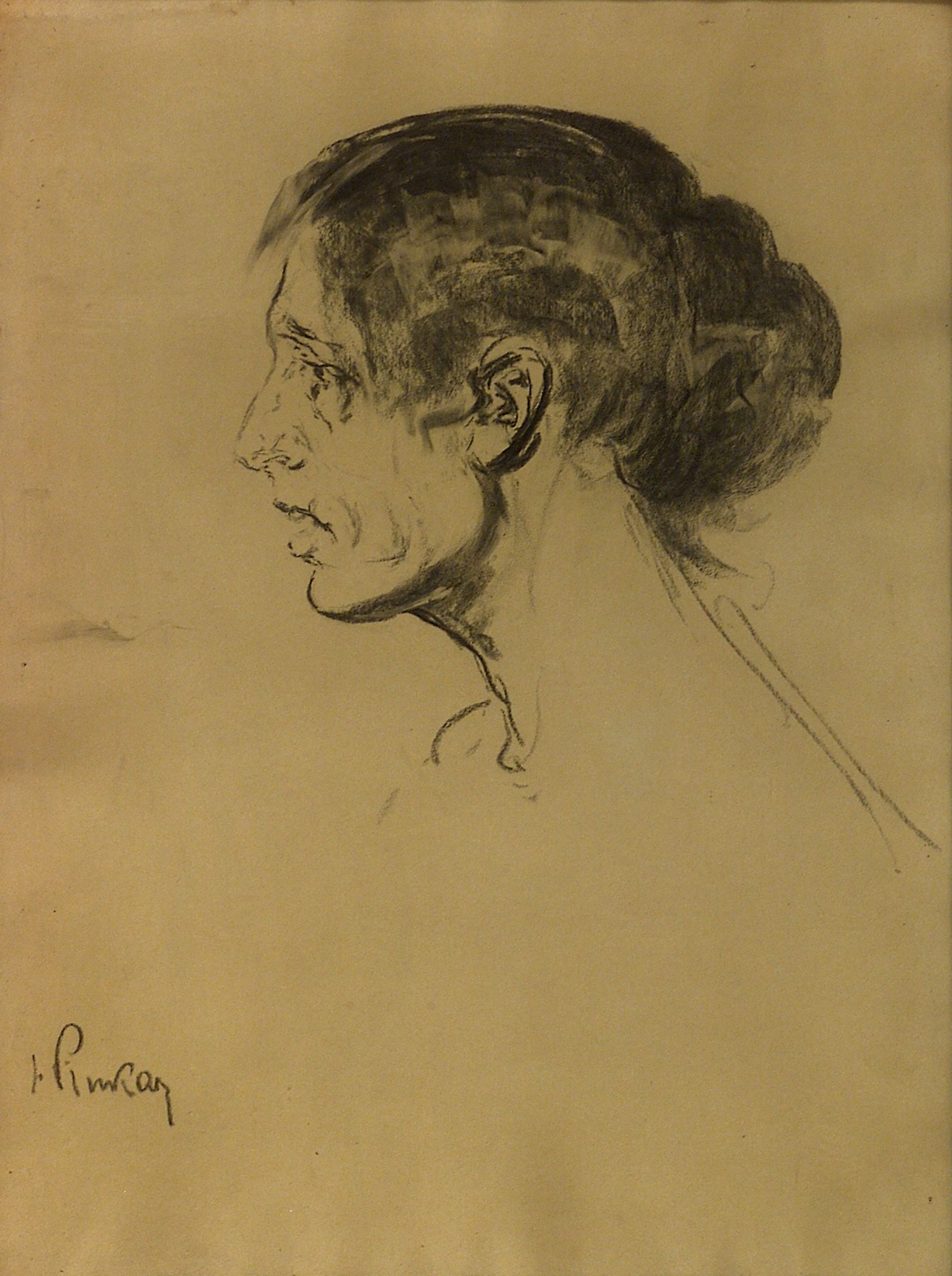 2436 AH autor Ignacy Pinkas, Studium głowy kobiecej, 1919, węgiel, 66x50, fot