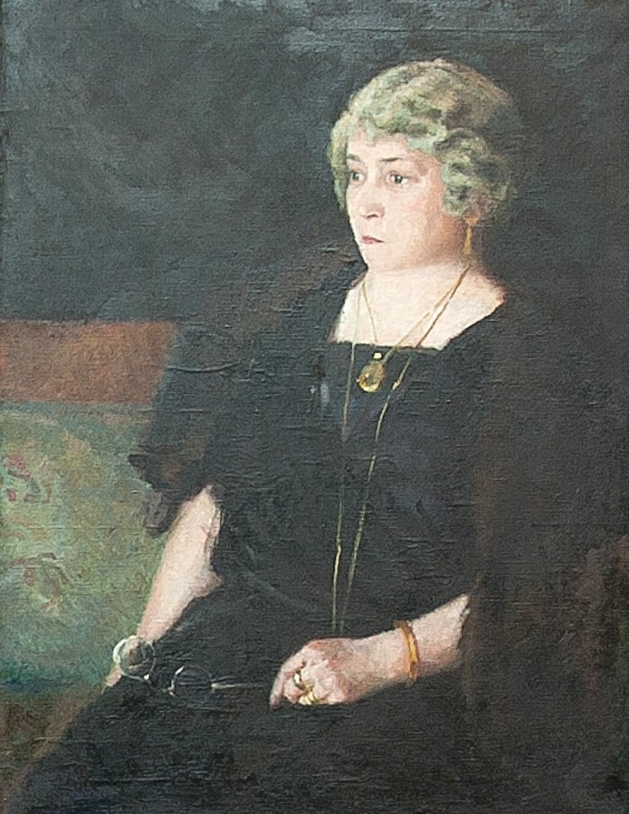 247 ah autor erwin czerwenka, portret ewy wiśniowskiej (żony józefa wiśniowskiego),olej na płótnie.