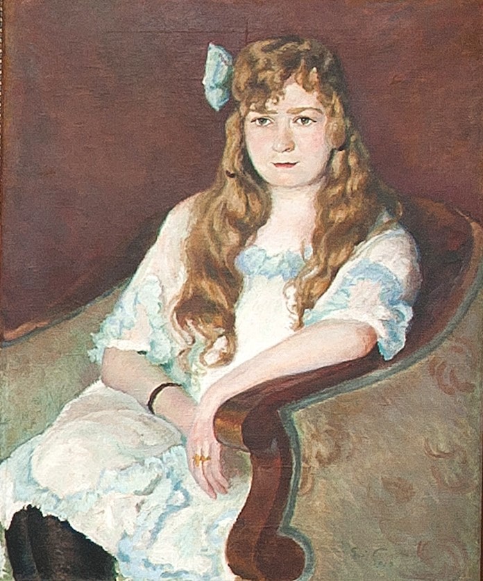 248 ah autor erwin czerewenka, portret córki wiśniowskich, 1923-1924 r., olej na płótnie.