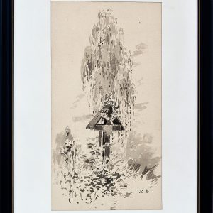 254 ah akwarela pieśń samotnica, autor seweryn bieszczad, xix w. wymiary 27 x 15,5 cm