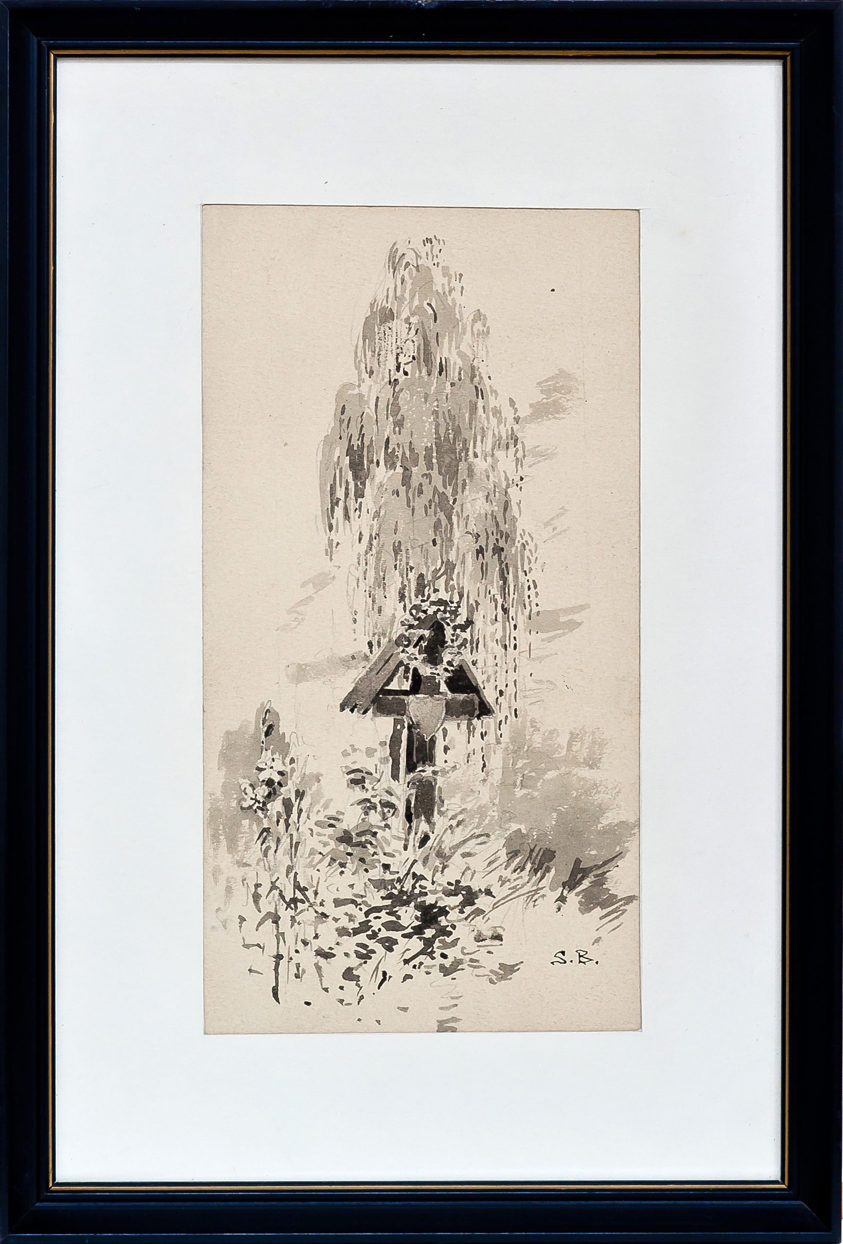 254 ah akwarela pieśń samotnica, autor seweryn bieszczad, xix w. wymiary 27 x 15,5 cm
