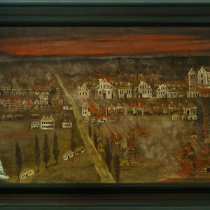 263 ah obraz „pożar jasła w 1826 r.”, 1826 r., mal. jan bieszczad, olej na płótnie