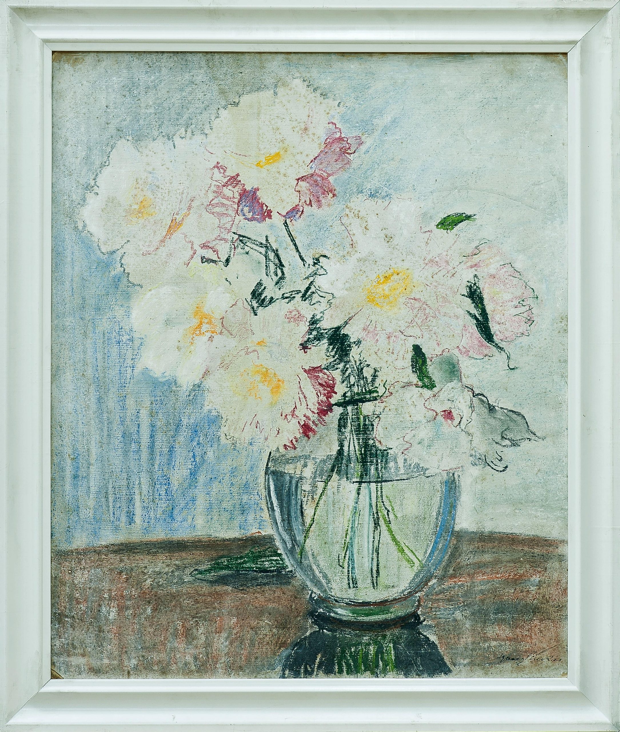 2752 AH autor Ignacy Pinkas, Kwiaty Piwonie, 1930, pastele dykta, 60x49,5, fot. MSz