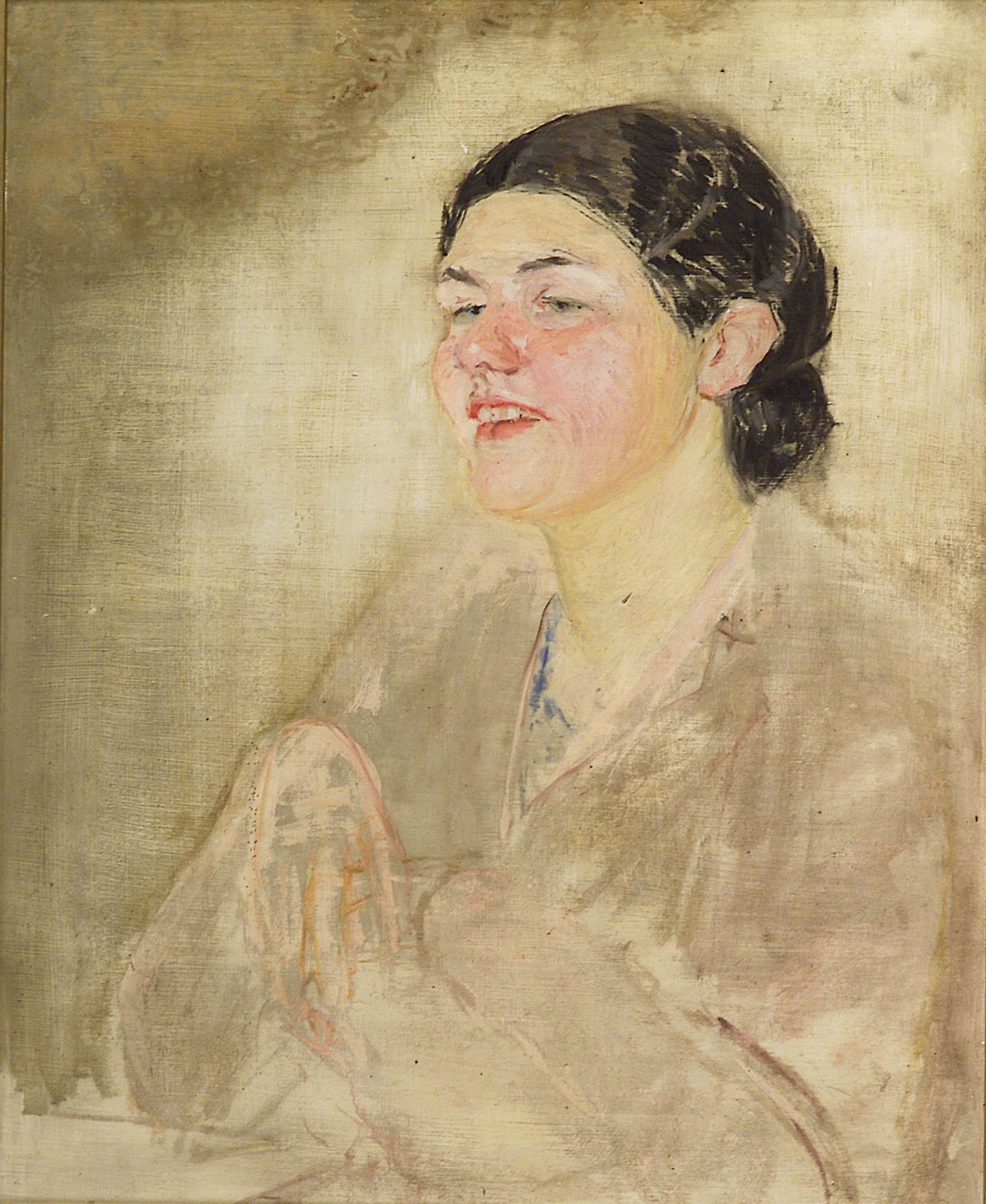 2758 AH autor Ignacy Pinkas, Szkic do portretu pasierbicy, 1932, olej dykta, 60x49, fot