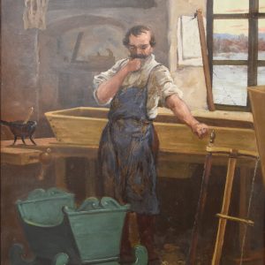 2941 ah, autor seweryn bieszczad, zaduma, olej na dykcie, 70x50 cm