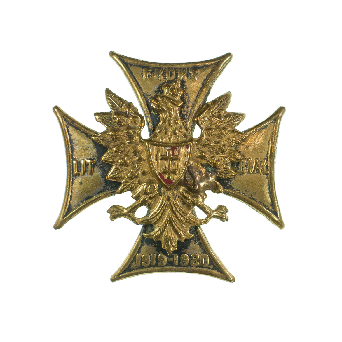 2965 ah odznaka front litewsko białoruski, lata 20-te xx w. 4x4 cm.