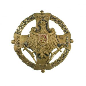 2967 ah odznaka pamiatkowa za słucz horyń styr, mosiądz, emalia, 4,4x4,4 cm