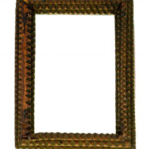 2990 etnografia - ramka, szerzyny, sprzed 1939 r., wys. 13,5 cm, szer. 10 cm, gł. 1,5 cm