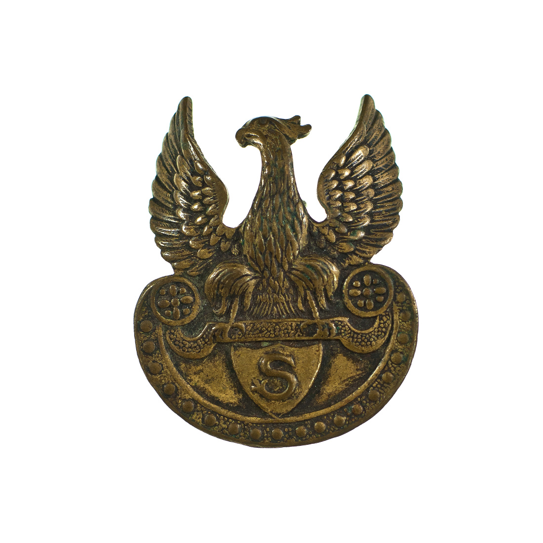 3013 ah orzeł kadrowy bez korony, mosiądz, 3,7x3,9 cm. 1914 r.