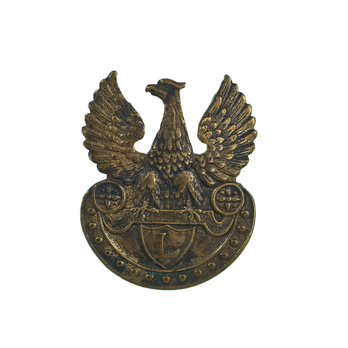 3014 ah orzeł 2 brygady legionów, 1915 r. mosiądz, 3,7x3,9 cm.