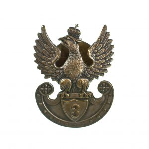 3015 ah orzeł 3 pułku piechoty legionów polskich, 1916 r. mosiądz, 3,7x3 cm.