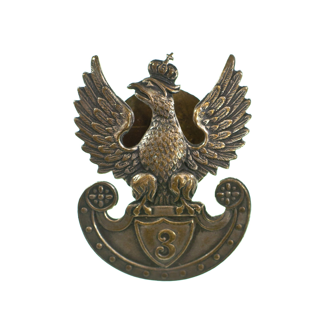 3015 ah orzeł 3 pułku piechoty legionów polskich, 1916 r. mosiądz, 3,7x3 cm.