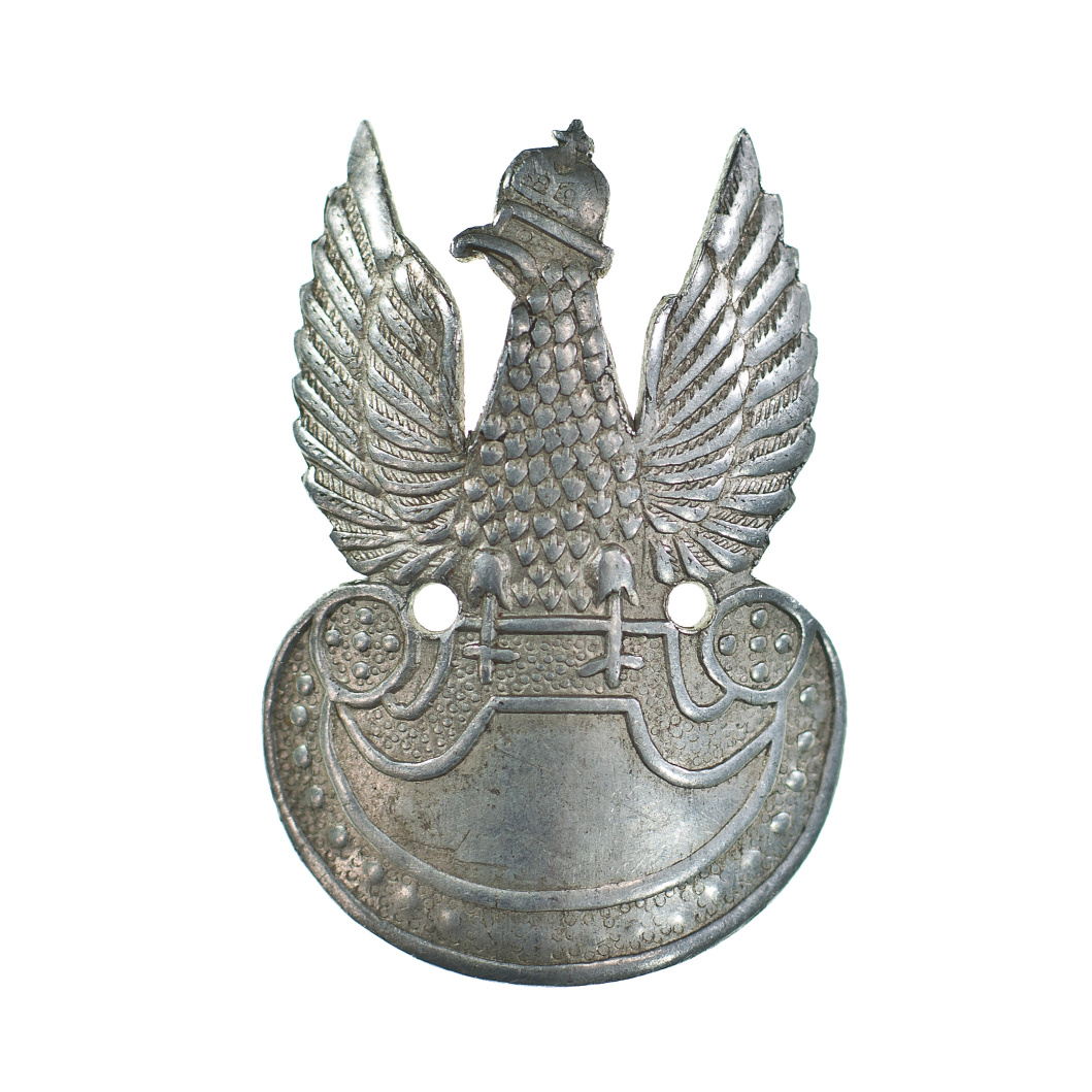3056 ah  orzeł z okresu powstania warszawskiego, wykonany z aluminiowej chochli,