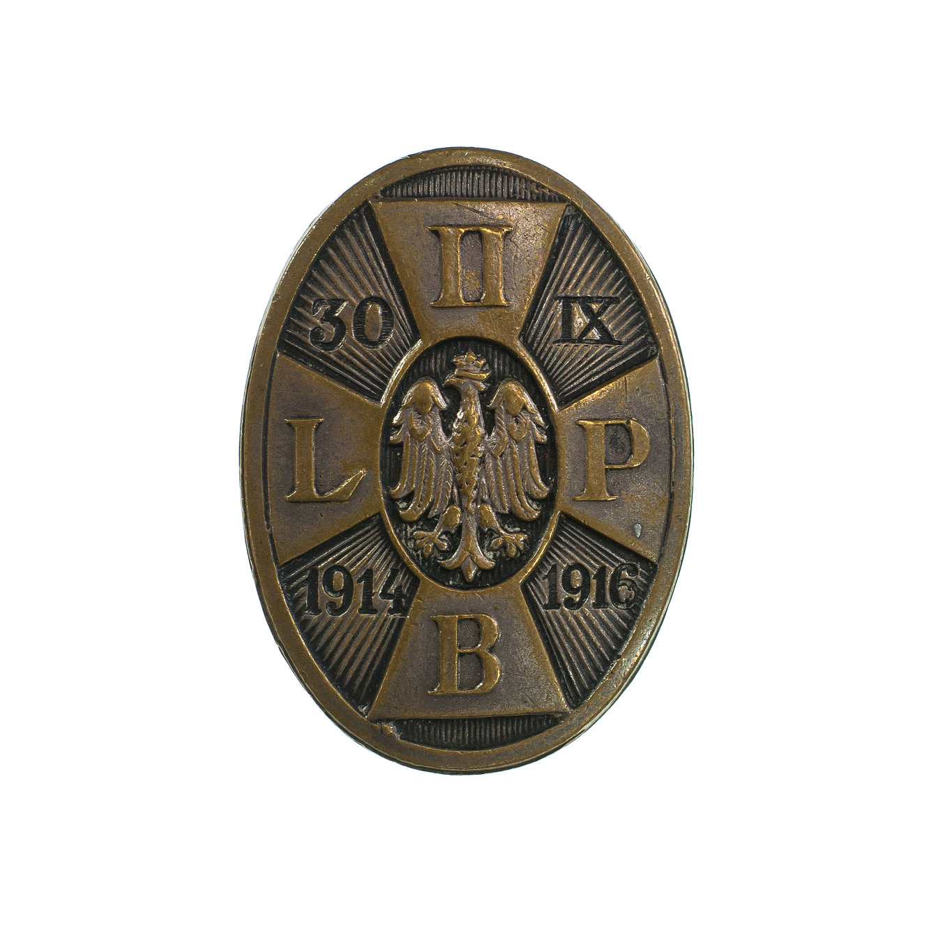 3121 ah odznaka pamiątkowa ii brygady legionów.  46 x 33 mm. po 1916 r.