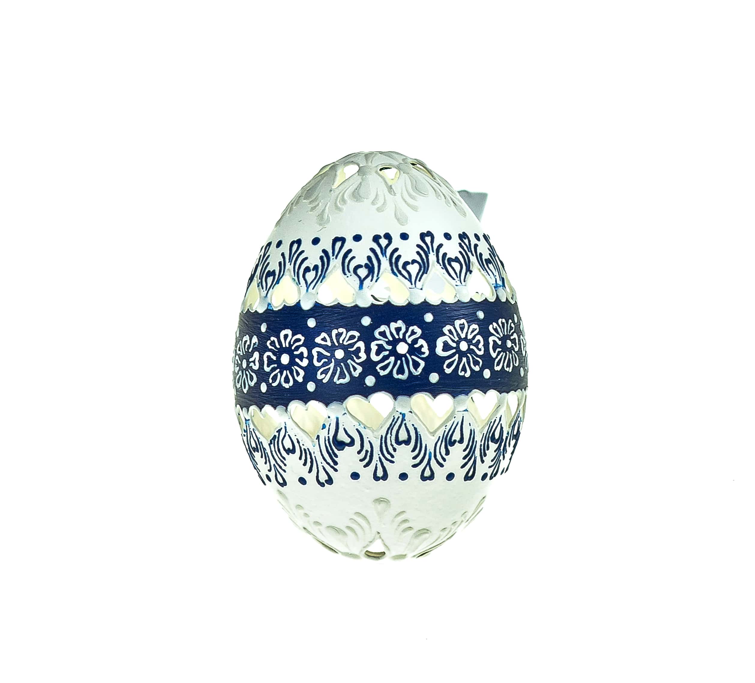 3254 etnografia - ażurowa pisanka trebiszowska, alena pelechowa, trebiszów, 2016 r., wys. 6 cm, szer. 4,5 cm