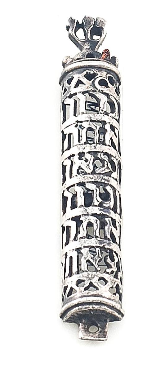 3263 ah mezuza, xix w., srebro.