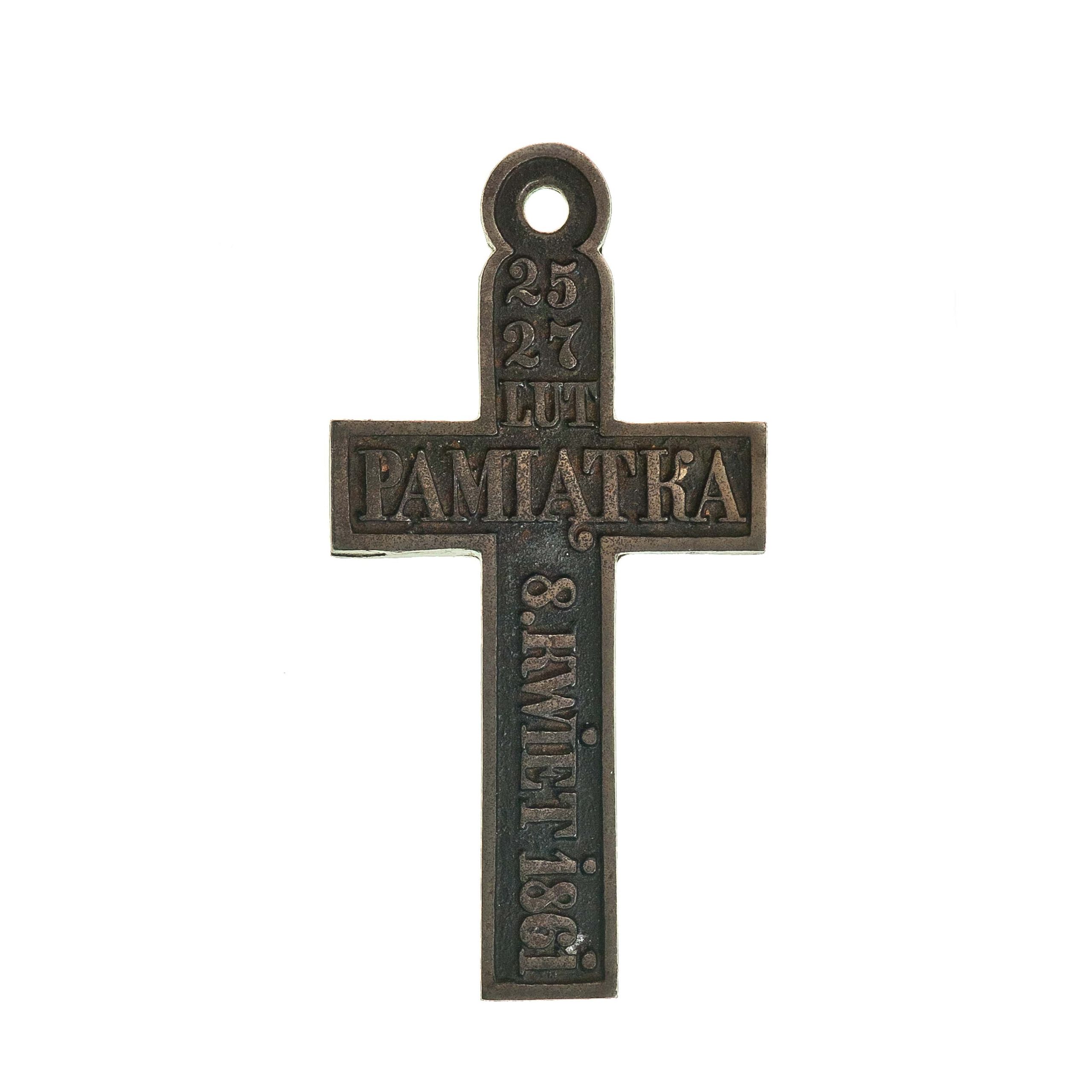 3392 ah biżuteria patriotyczna, krzyż metalowy pamiątka wydarzeń 1861 r.