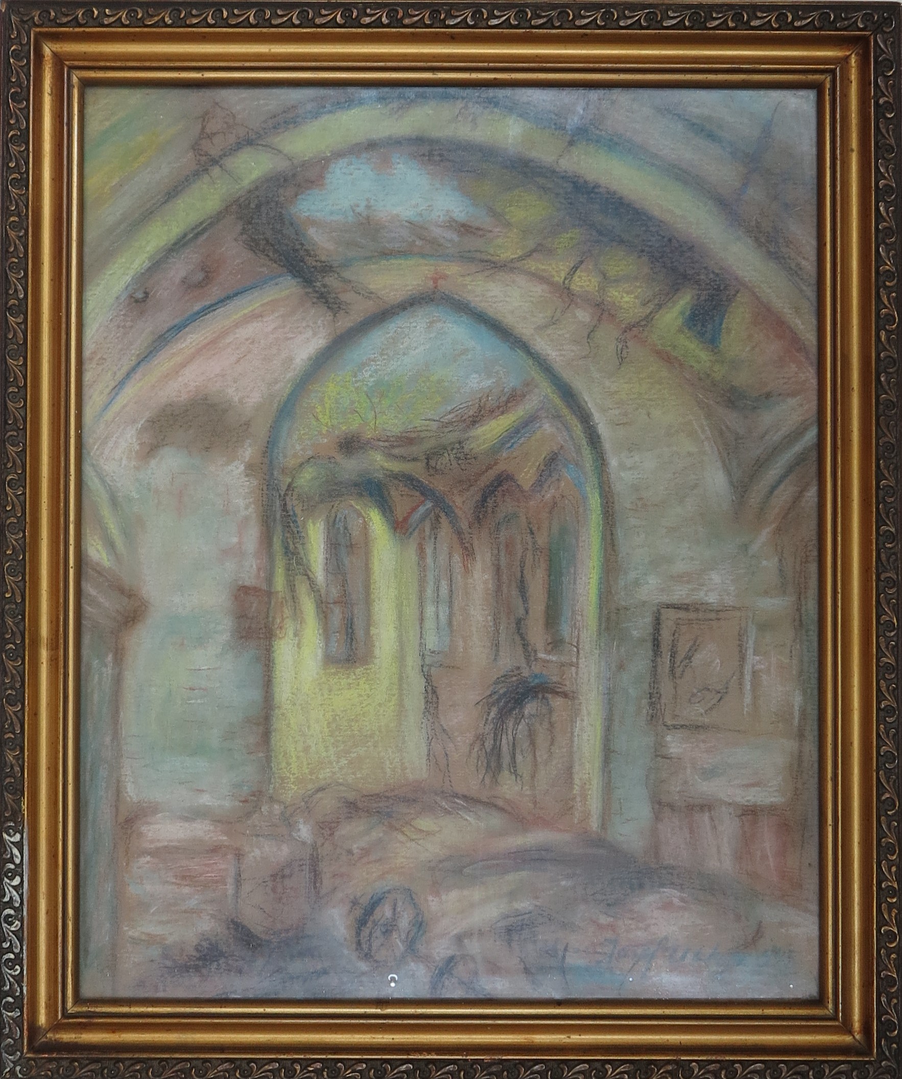 3429 ah, autor józef ukleja, ruiny kościoła farnego w jaśle, 1945 r.