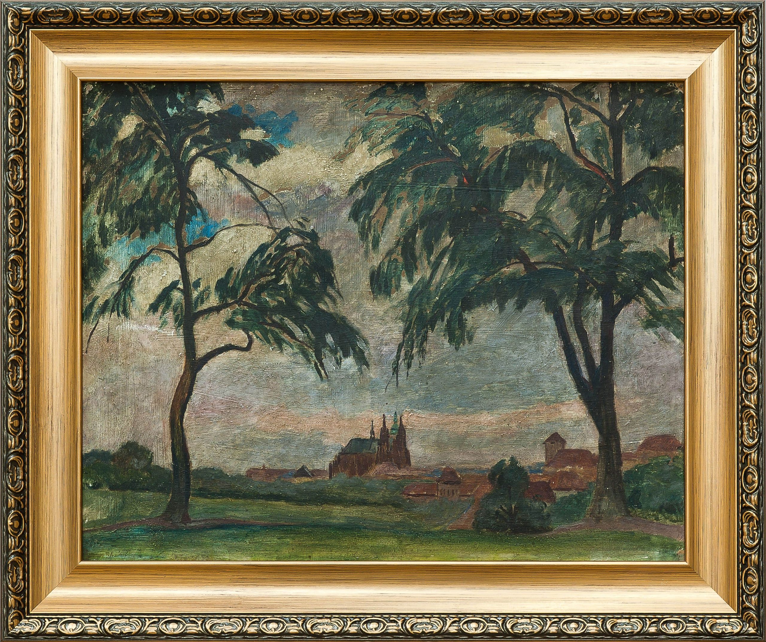 3499 AH autor Ignacy Pinkas, Kościół św, Wita w Pradze, 1924-25, olej tektura, 52x62, fot. MSz
