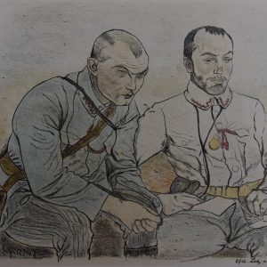 3612 ah, autor leopold gottlieb, obserwatorzy litografia barwna 1916 r. 43x33 cm
