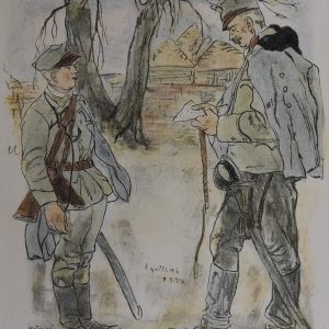 3616 ah, autor leopold gottlieb, ostojakom, litografia barwna, 1916 r. 43x33 cm.