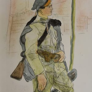 3617 ah, autor leopold gottlieb, ordynans konny, litografia barwna, 1916 r. 43x33 cm