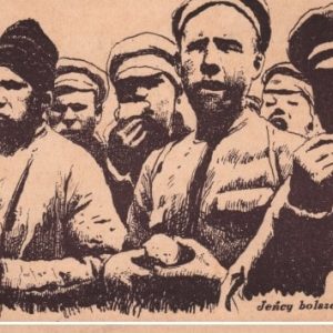 4066 ah  jeńcy bolszewiccy, pocztówka historyczna z serii obrona warszawy, 1920 r.