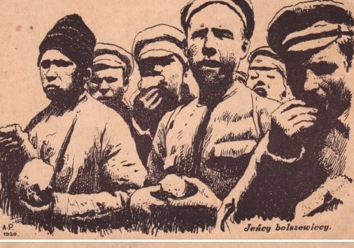 4066 ah  jeńcy bolszewiccy, pocztówka historyczna z serii obrona warszawy, 1920 r.