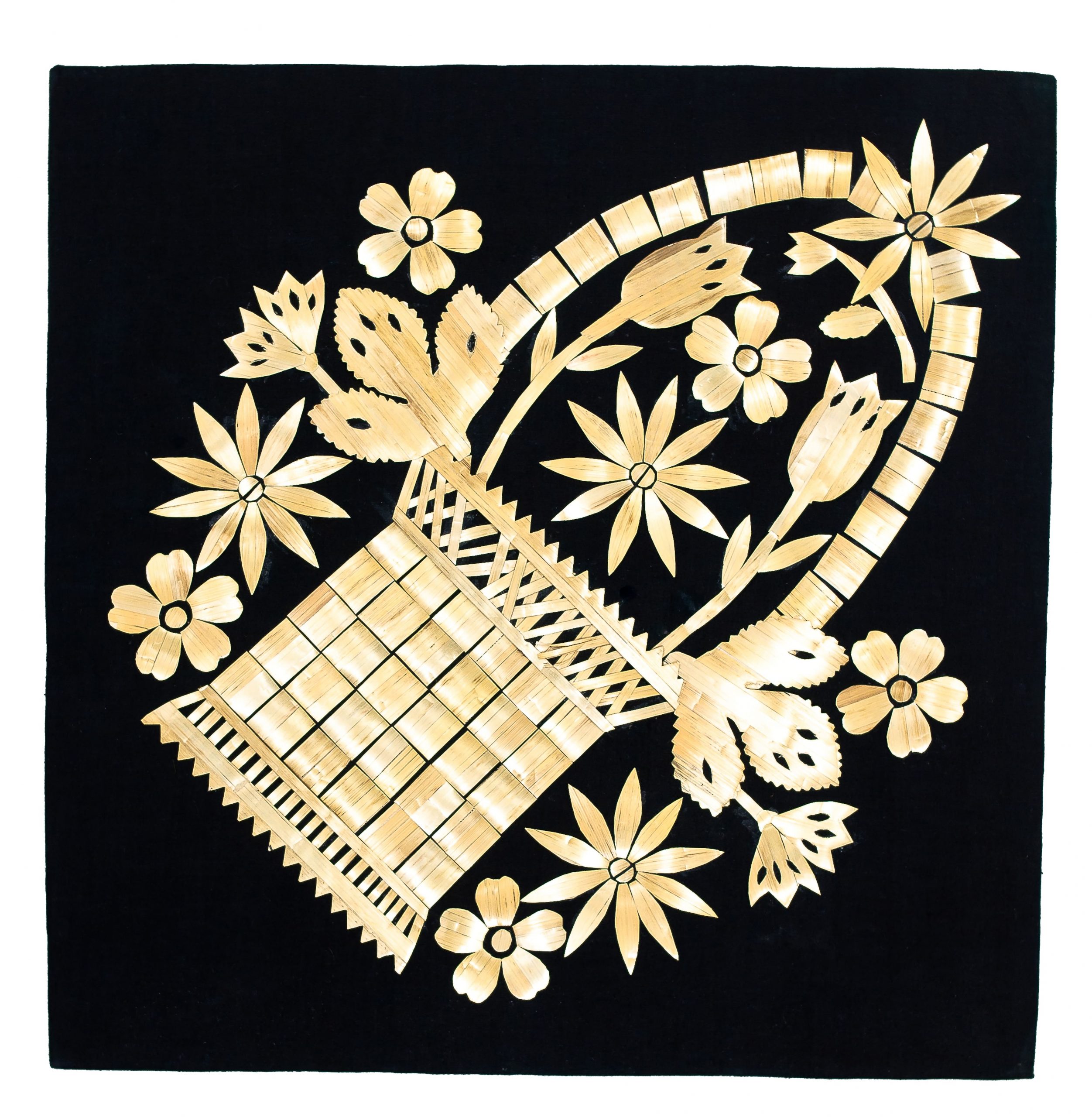 421 etnografia - wycinanka ze słomy, powiat jasielski, 1970 r., wys. 41 cm, szer. 42 cm