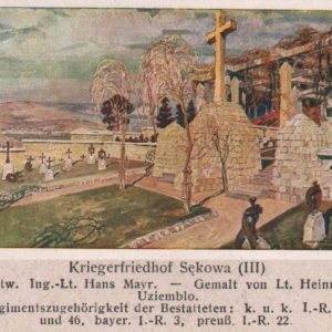 4980 ah pocztówka historyczna cmentarz w sękowej z okresu i wojny światowej