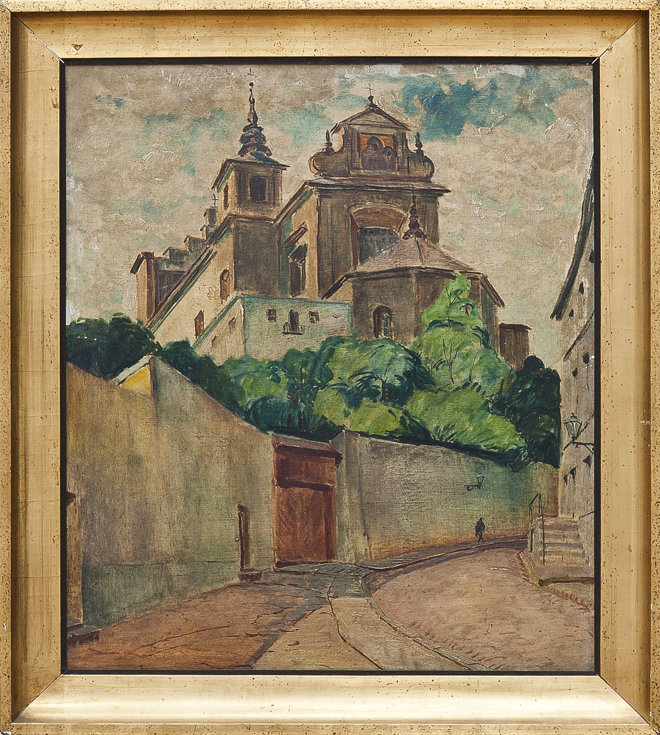 5171 AH autor Ignacy Pinkas, Kościół św. Anny na Mariensztacie, 1927-28, olej tektura, 69,5x59, fot. MSz