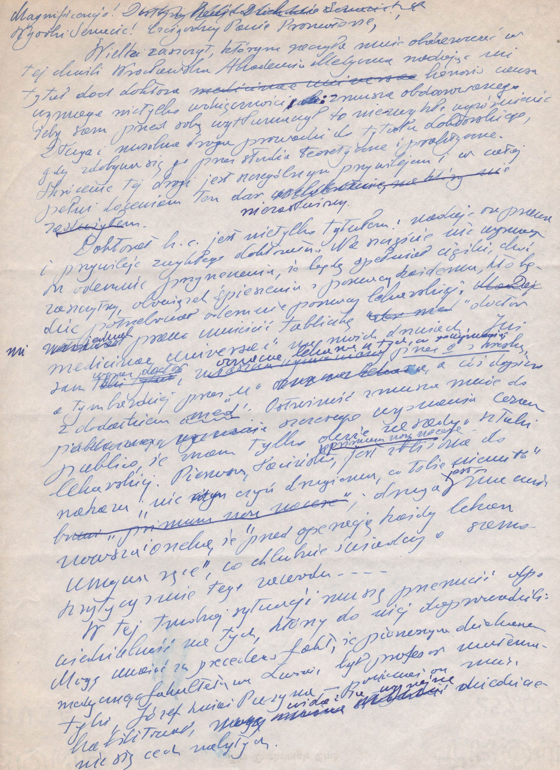 535 ahsid – fragment przemówienia (rękopis) hugona steinhausa.