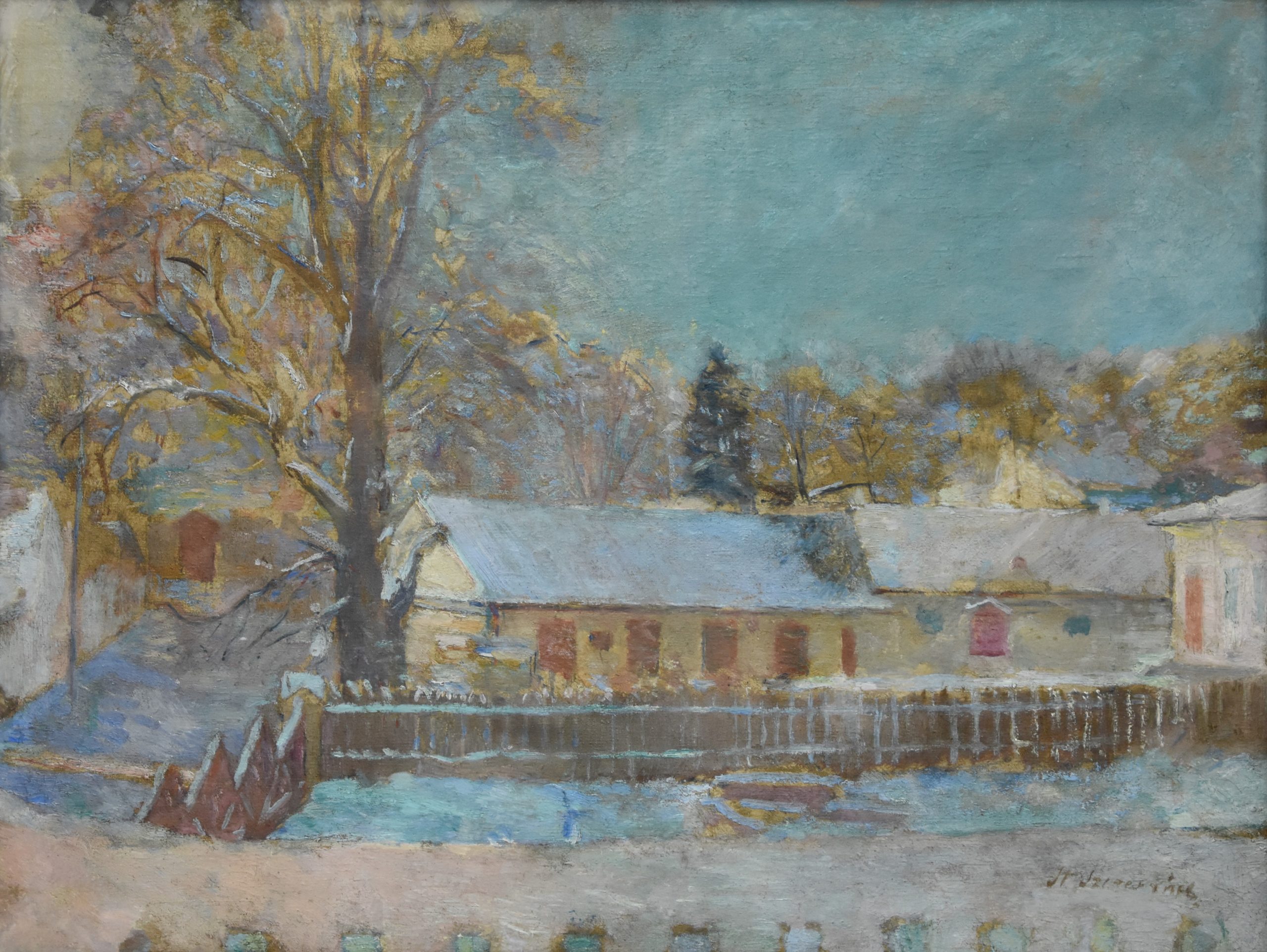 5399 ah, autor st. szczepański, przedwiośnie, olej na płótnie, 50x65 cm