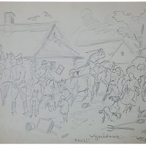 5405 ah  autor karol kossak, wysiedlenie-raus, 1943 r. 20x30 cm.