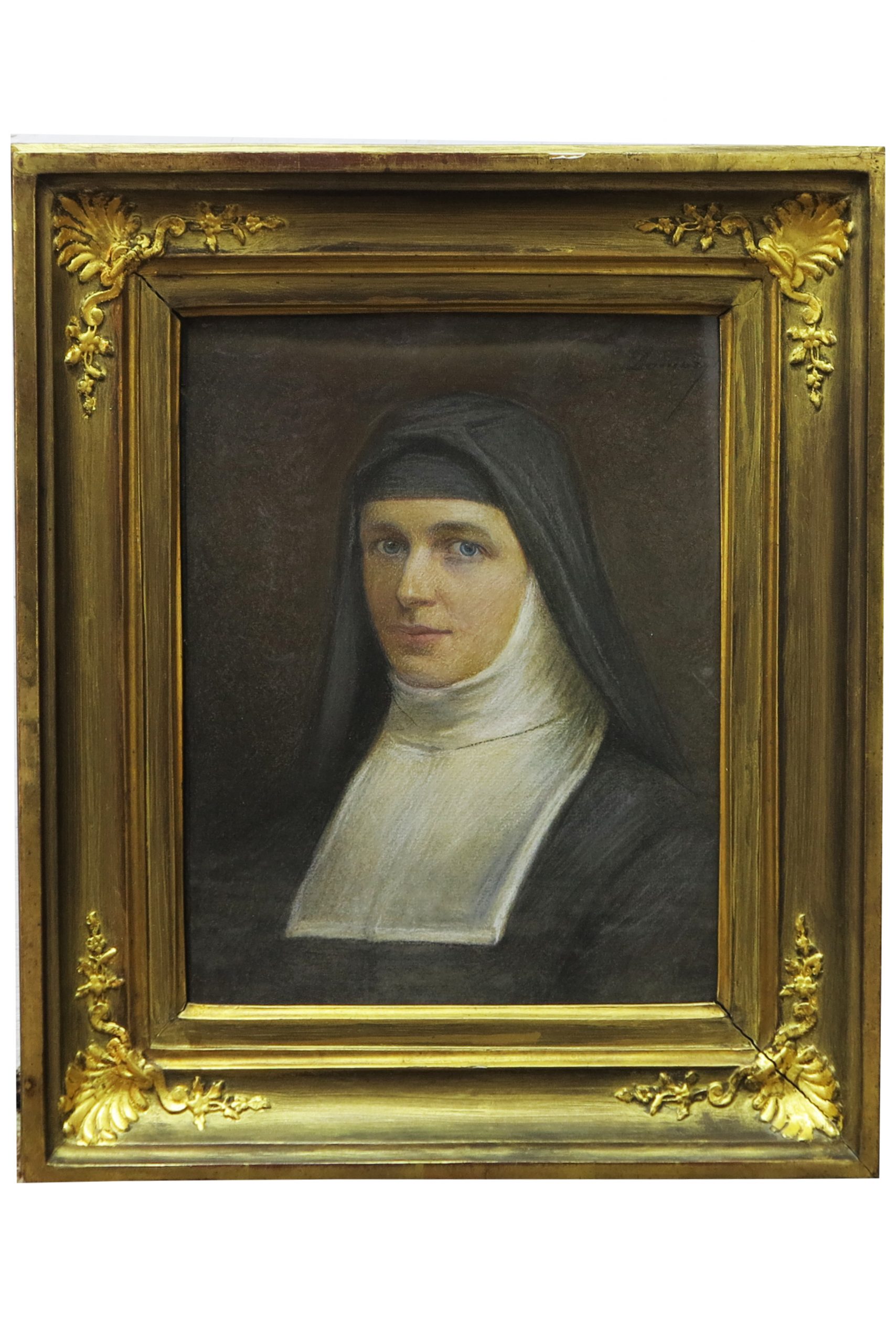 5414 ah portret marii zofii matuszewskiej, siostry wizytki, 1935, pastel, karton