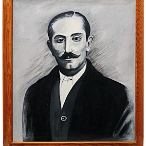 5421 ah  portret wincentego witosa, rysunek tuszem, autor wk,  po 1945 r.
