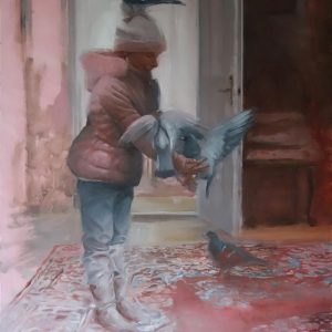 5436 ah, autor piotr betlej, ptaki, olej na płótnie xxi w.