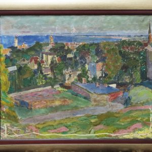 5455 ah, jan wodyński,  sopot,  olej na płótnie, 52x64 cm.