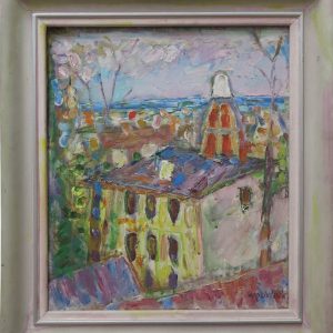 5456 ah, jan wodyński, pejzaż sopocki, 46x38, 1976 r., olej na płótnie