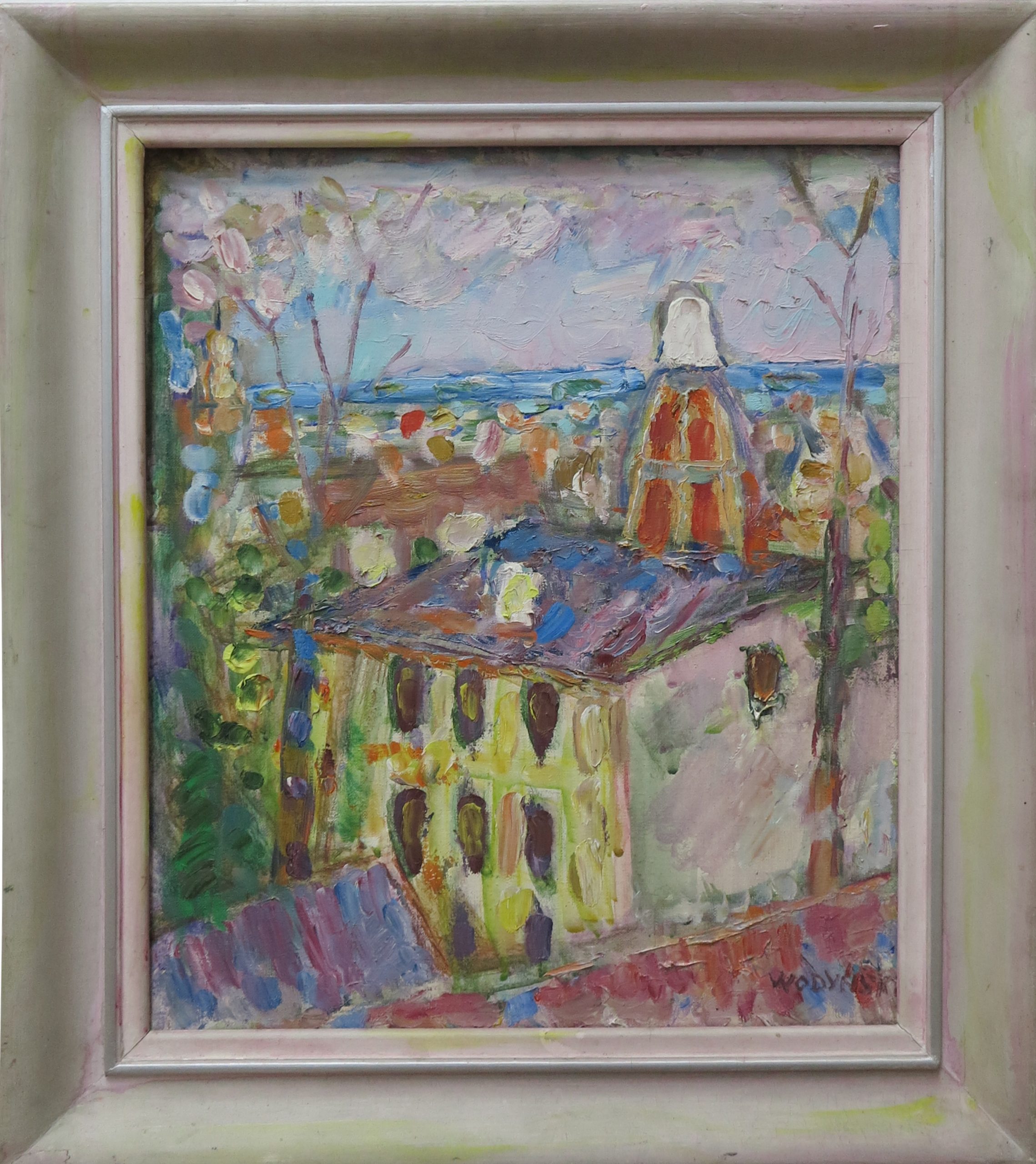 5456 ah, jan wodyński, pejzaż sopocki, 46x38, 1976 r., olej na płótnie