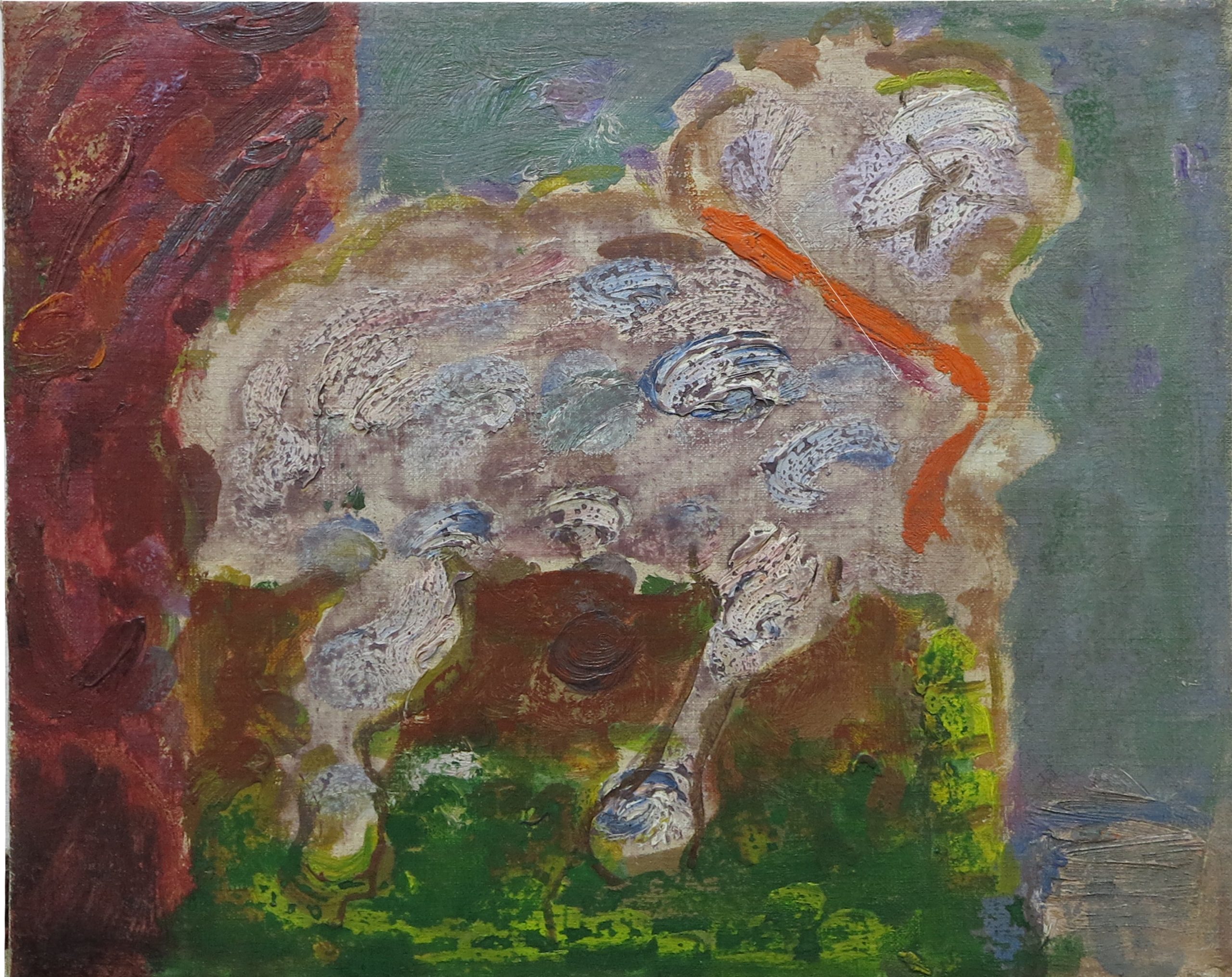 5462 ah, jan wodyński,  baranek, 46 x 38 cm olej na płótnie.