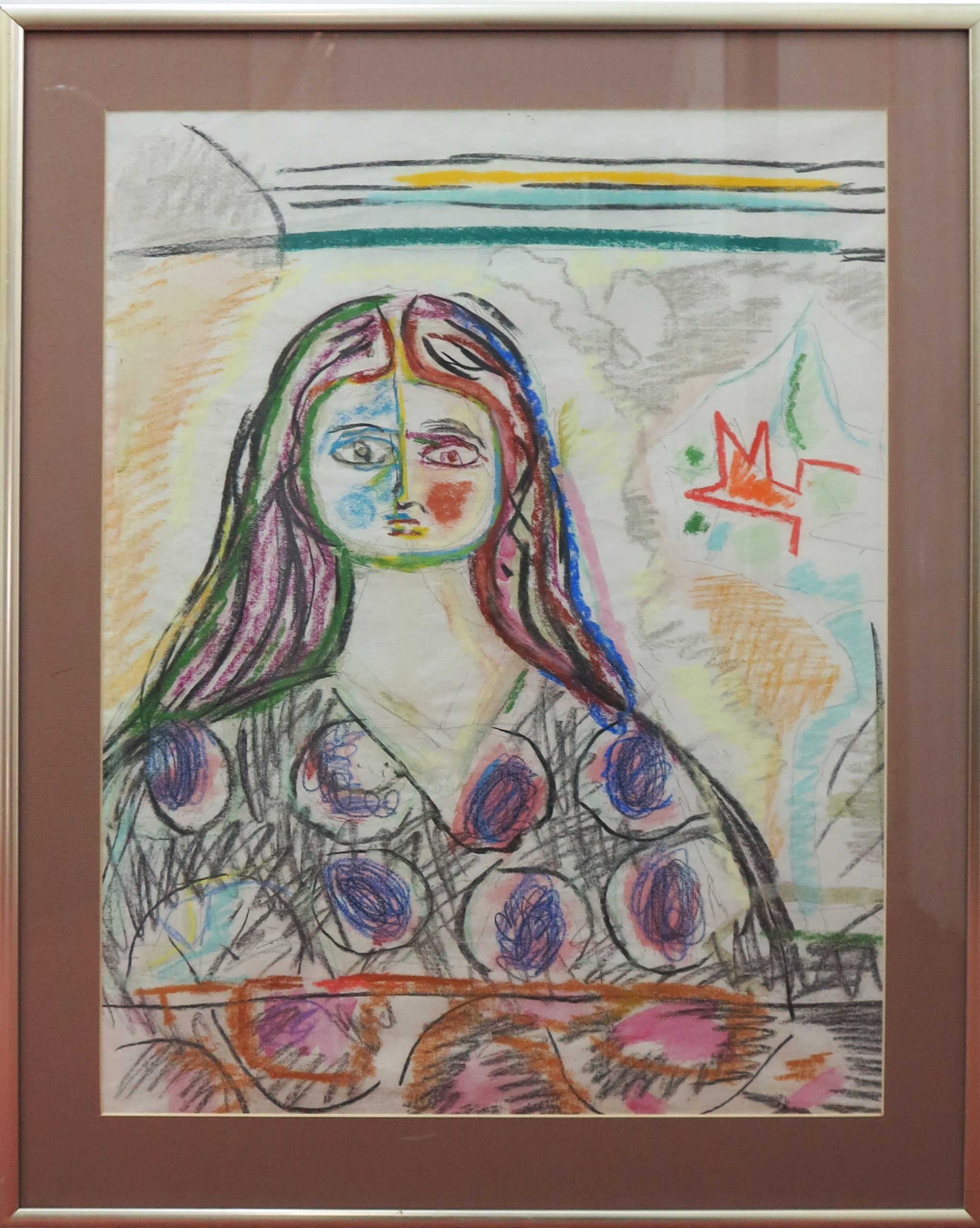 5470 ah, jan wodyński, portret kobiety (złe oczy), 76x58 cm., pastele
